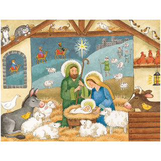 Personalization by Caspari Nativity Manger Personalized Christmas Cards 102211PG