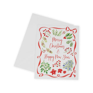 Personalization by Caspari Christmas Botanicals Personalized Christmas Cards 102234PG