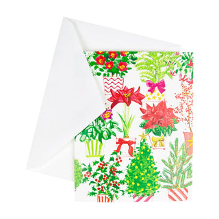 Caspari Christmas Flower Market Boxed Christmas Cards - 15 Christmas Cards & 15 Envelopes 104017