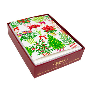 Caspari Christmas Flower Market Boxed Christmas Cards - 15 Christmas Cards & 15 Envelopes 104017