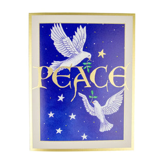 Personalization by Caspari Two Doves And Peace Personalized Christmas Cards 104206PG