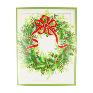 Personalization by Caspari Greenery Wreath Personalized Christmas Cards 104208PG