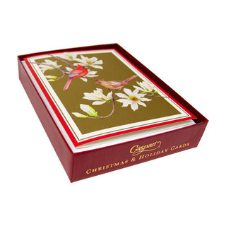 Personalization by Caspari Cardinals And Magnolia Personalized Christmas Cards 104213PG