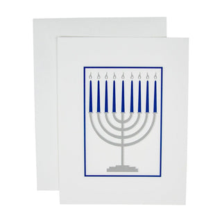 Caspari Menorah Embossed Boxed Christmas Cards - 10 Christmas Cards & 10 Envelopes 104308