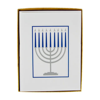 Personalization by Caspari Menorah Embossed Large Personalized Hanukkah Cards 104308PG