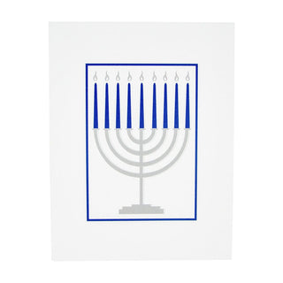 Personalization by Caspari Menorah Embossed Large Personalized Hanukkah Cards 104308PG