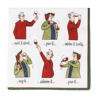 Caspari Wine Tasting Cocktail Napkins - 20 Per Package 11080C