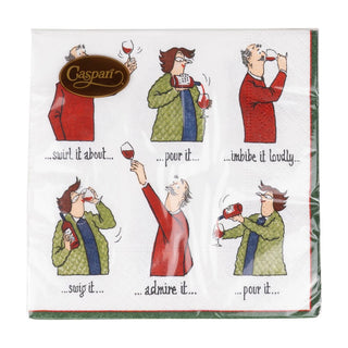 Caspari Wine Tasting Cocktail Napkins - 20 Per Package 11080C