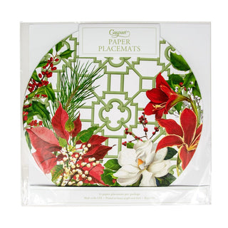 Caspari Christmas Garden Placemats - 12 Per Package 1121PPRND