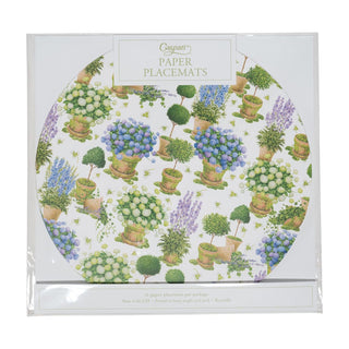 Caspari Potted Hydrangeas Placemats - 12 Per Package 1123PPRND