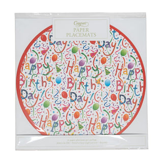 Caspari Happy Birthday Placemats - 12 Per Package 1125PPRND