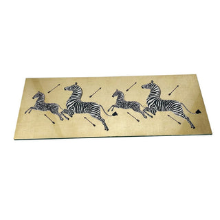 Caspari Zebras Gold Lacquer Trays - 1 Each 12181LQBAR