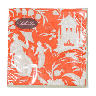 Caspari Silk Road Toile Mandarin Cocktail Napkins - 20 Per Package 12474C