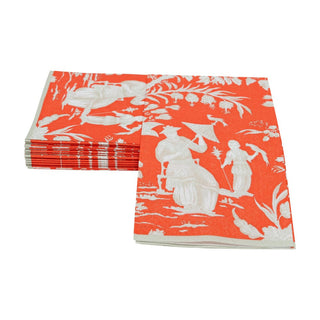 Caspari Silk Road Toile Mandarin Guest Towel Napkins - 15 Per Package 12474G