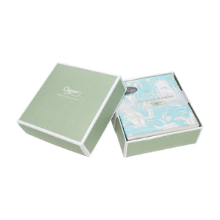 Caspari Silk Road Toile Robin's Egg Boxed Cocktail Napkins - 40 Per Box 12475B