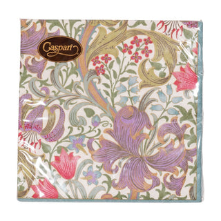 Caspari Golden Lily-Ivory Cocktail Napkins - 20 Per Package 12920C