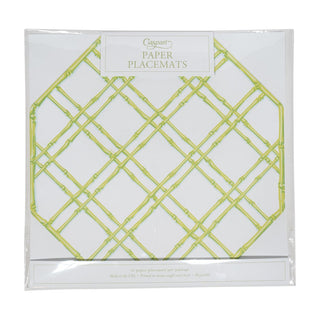 Caspari Bamboo Screen Moss Green Placemats - 12 Per Package 1302PPOCT