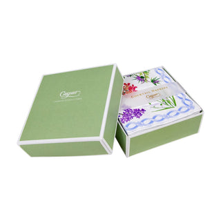 Caspari Mary Delany Flower Mosaics Boxed Paper Cocktail Napkins in White - 40 Per Box 16410B