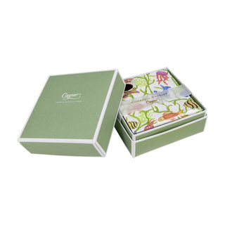 Caspari Tropical Reef Boxed Paper Cocktail Napkins in White - 40 Per Box 16440B