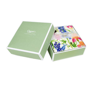 Caspari Summer Garden Boxed Paper Cocktail Napkins in White - 40 Per Box 16850B