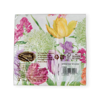 Caspari Spring Flower Show Paper Cocktail Napkins - 20 per Package 17350C