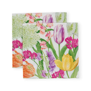 Caspari Spring Flower Show Paper Cocktail Napkins - 20 per Package 17350C