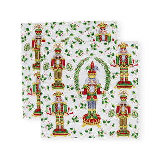 Caspari Nutcracker Christmas Cocktail Napkins - 20 Per Package 17590C