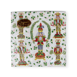 Caspari Nutcracker Christmas Cocktail Napkins - 20 Per Package 17590C