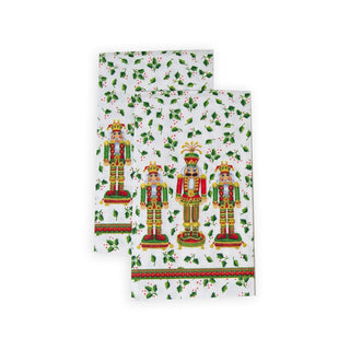 Caspari Nutcracker Christmas Guest Towel Napkins - 15 Per Package 17590G