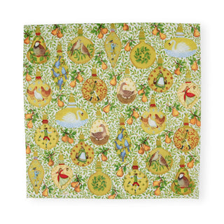 Caspari In A Pear Tree Cocktail Napkins - 20 Per Package 17600C