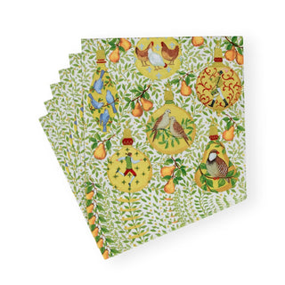 Caspari In A Pear Tree Luncheon Napkins - 20 Per Package 17600L