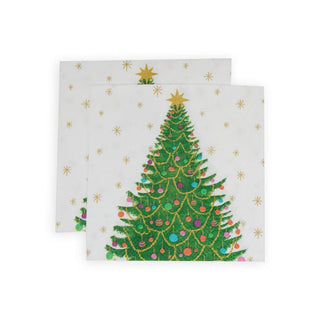 Caspari Merry And Bright Cocktail Napkins - 20 Per Package 17610C