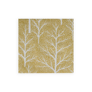 Caspari Winter Trees Gold & White Napkin Dinner - 20 Per Package 17670D