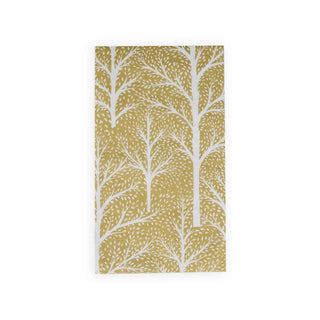 Caspari Winter Trees Gold & White Guest Towel Napkins - 15 Per Package 17670G