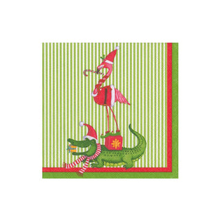 Caspari Zooey Christmas Boxed Cocktail Napkins - 40 Per Box 17690B