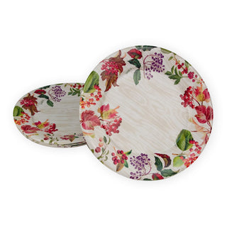 Caspari Berry Botanical Taupe Dinner Plates - 8 Per Package 17740DP