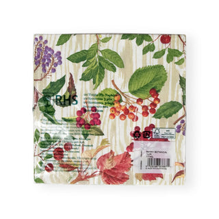 Caspari Berry Botanical Taupe Luncheon Napkins - 20 Per Package 17740L