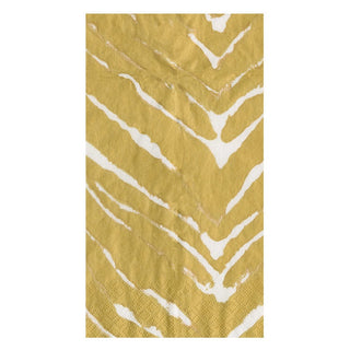 Caspari Go Wild White & Gold Guest Towel Napkins - 15 Per Package 17801G