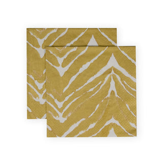 Caspari Go Wild White & Gold Luncheon Napkins - 20 Per Package 17801L