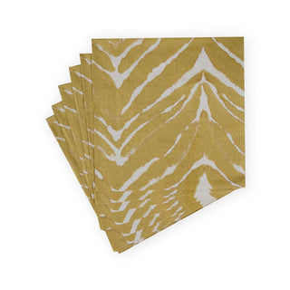 Caspari Go Wild White & Gold Luncheon Napkins - 20 Per Package 17801L