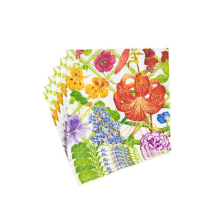 Caspari Floral Trellis Boxed Cocktail Napkins - 40 Per Box 17830B