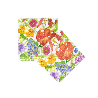 Caspari Floral Trellis Cocktail Napkins - 20 Per Package 17830C