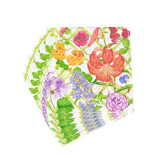 Caspari Floral Trellis Dinner Napkins - 20 Per Package 17830D