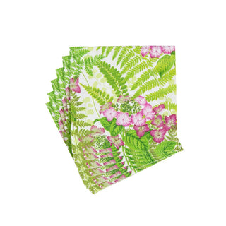 Caspari Fern Garden Boxed Cocktail Napkins - 40 Per Box 17840B