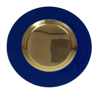 Caspari Navy Plate Charger with Gold Interior 17842