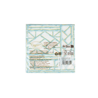 Caspari Bamboo Screen Robin's Egg Paper Linen Cocktail Napkins - 15 Per Package 17880CG