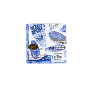 Caspari Coquillage Blue Cocktail Napkins - 20 Per Package 17931C