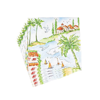 Caspari Mallorca Luncheon Napkins - 20 Per Package 17940L