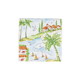 Caspari Mallorca Luncheon Napkins - 20 Per Package 17940L