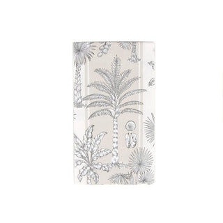 Caspari Southern Palms Flax & White Guest Towel Napkins - 15 Per Package 17950G